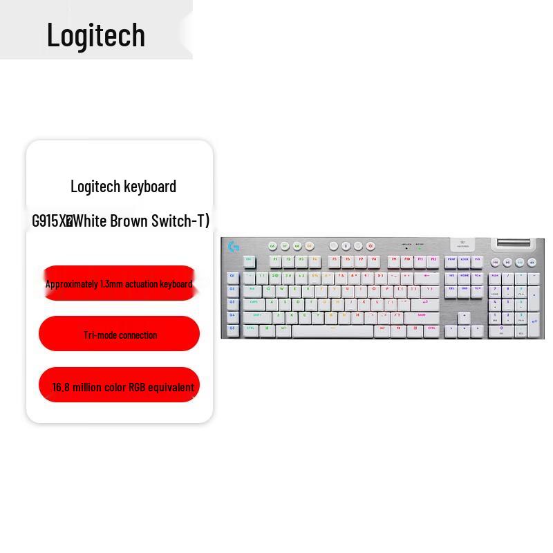 Logitech G915X LIGHTSPEED Low-Profile Wireless Gaming Keyboard
Logitech G915X LIGHTSPEED Low-Profile Wireless Gaming Keyboard