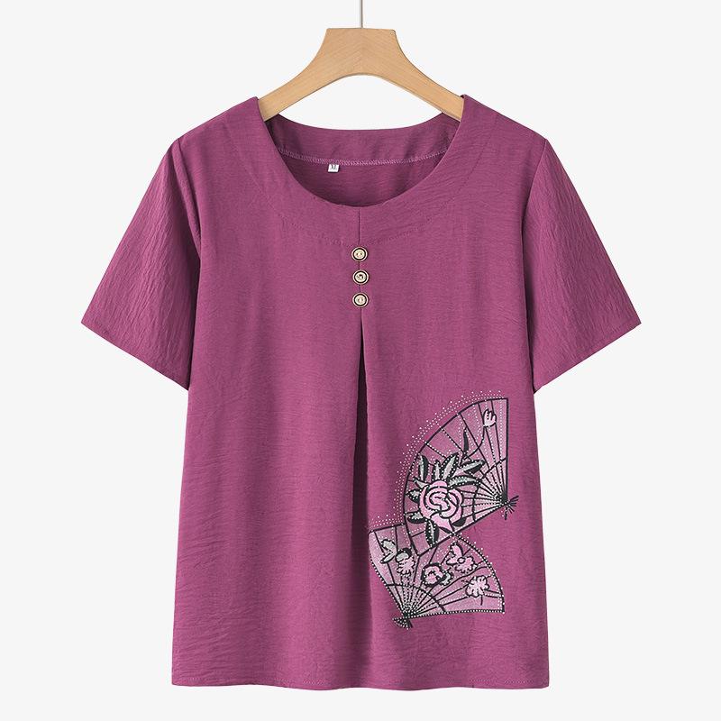 Summer Embroidered Two-Piece Set: Short Sleeve Top & Elastic Waist Trousers for Middle-Aged and Elderly Women 5XL (150-165 jin)
Summer Embroidered Two-Piece Set: Short Sleeve Top & Elastic Waist Trousers for Middle-Aged and Elderly Women 5XL (150-165 jin)
