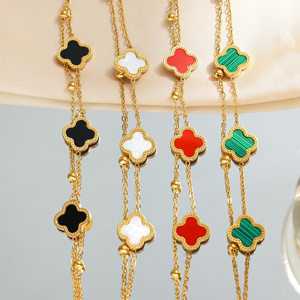 Fashion Bracelet Four-leaf Clover 18k Titanium Steel Bracelet Light Luxury Senior Sense of Female Bracelet Simple Niche Hand Jewelry
Fashion Bracelet Four-leaf Clover 18k Titanium Steel Bracelet Light Luxury Senior Sense of Female Bracelet Simple Niche Hand Jewelry
