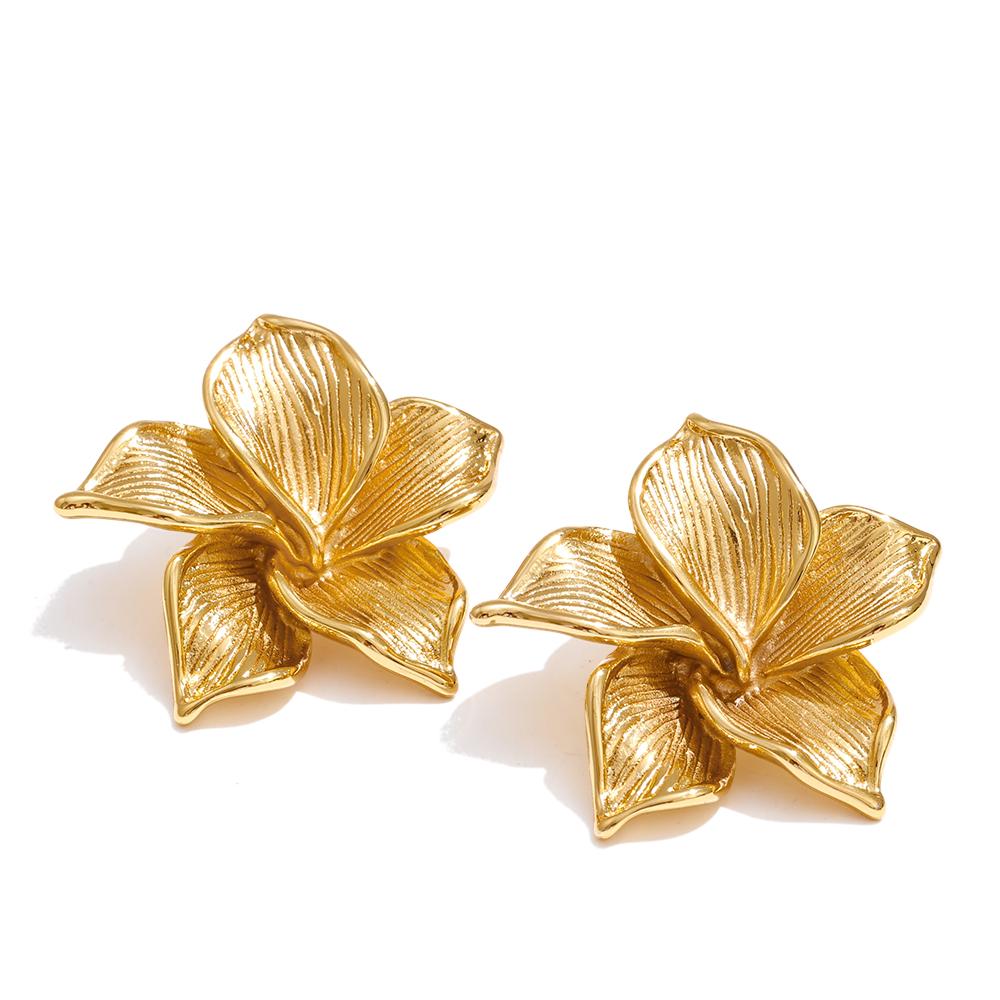 Yhpup 2025 Stainless Steel Metal Flower Stud Earrings Waterproof 18K PVD Plated Fashion Charm Statement Jewelry Accessories Gift
Yhpup 2025 Stainless Steel Metal Flower Stud Earrings Waterproof 18K PVD Plated Fashion Charm Statement Jewelry Accessories Gift