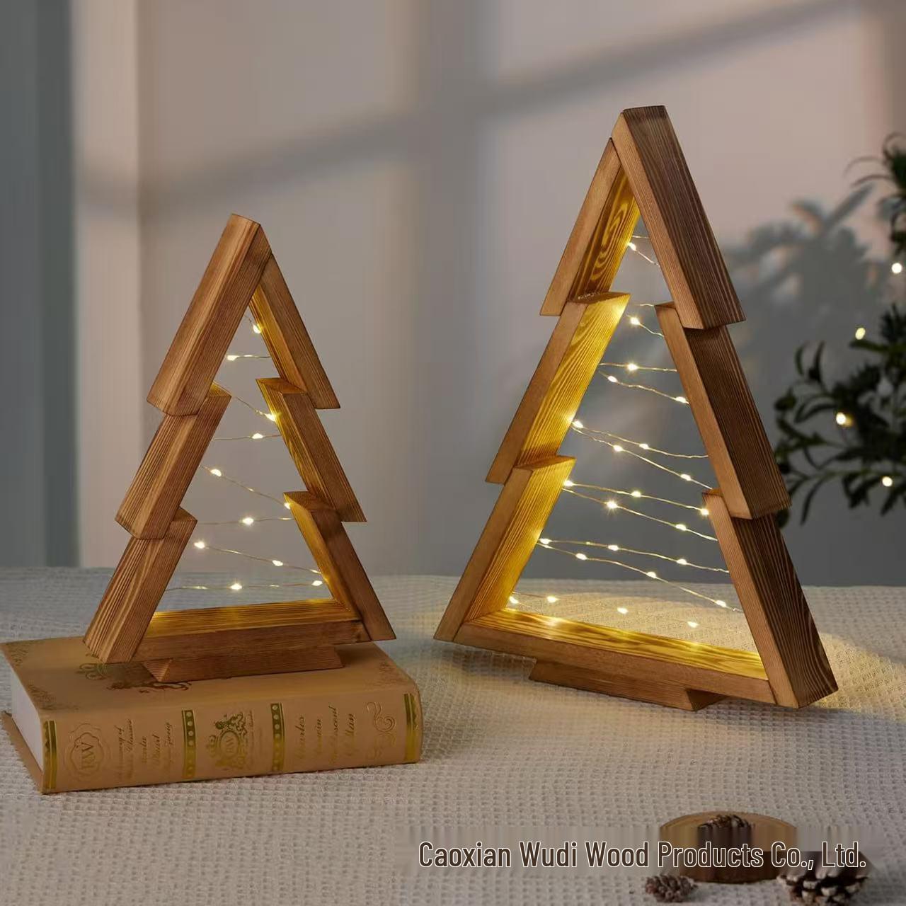 Wooden Christmas Tree Ornament Night Light - Festive Atmosphere Craft Decoration
Wooden Christmas Tree Ornament Night Light - Festive Atmosphere Craft Decoration