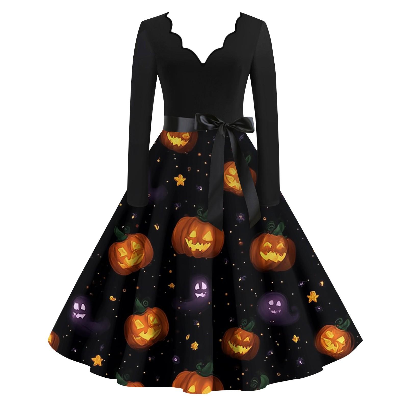 Женские модные платья с волнистым краем, V-образным вырезом, повседневные, облегающие, с принтом на Хэллоуин, с длинным рукавом XL
Женские модные платья с волнистым краем, V-образным вырезом, повседневные, облегающие, с принтом на Хэллоуин, с длинным рукавом XL