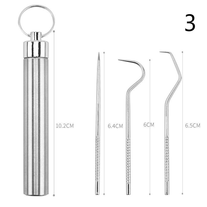 Stainless Steel Toothpicks Pocket Set Portable Floss Pick Reusable Metal Toothpicks Tooth CleaningTool Kit With Storage Tube
Stainless Steel Toothpicks Pocket Set Portable Floss Pick Reusable Metal Toothpicks Tooth CleaningTool Kit With Storage Tube