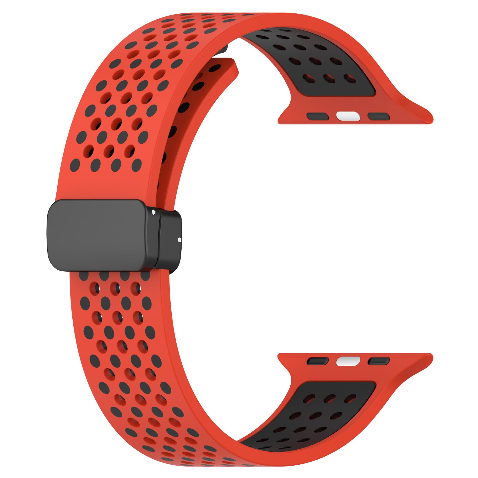 For Apple Watch 10 46mm/Ultra 2/Ultra 49mm/9 8 7 45mm/SE (2023) SE (2022) SE 6 5 4 44mm/3 2 1 42mm Silicone Watch Band Dual Color Black+Red
For Apple Watch 10 46mm/Ultra 2/Ultra 49mm/9 8 7 45mm/SE (2023) SE (2022) SE 6 5 4 44mm/3 2 1 42mm Silicone Watch Band Dual Color Black+Red