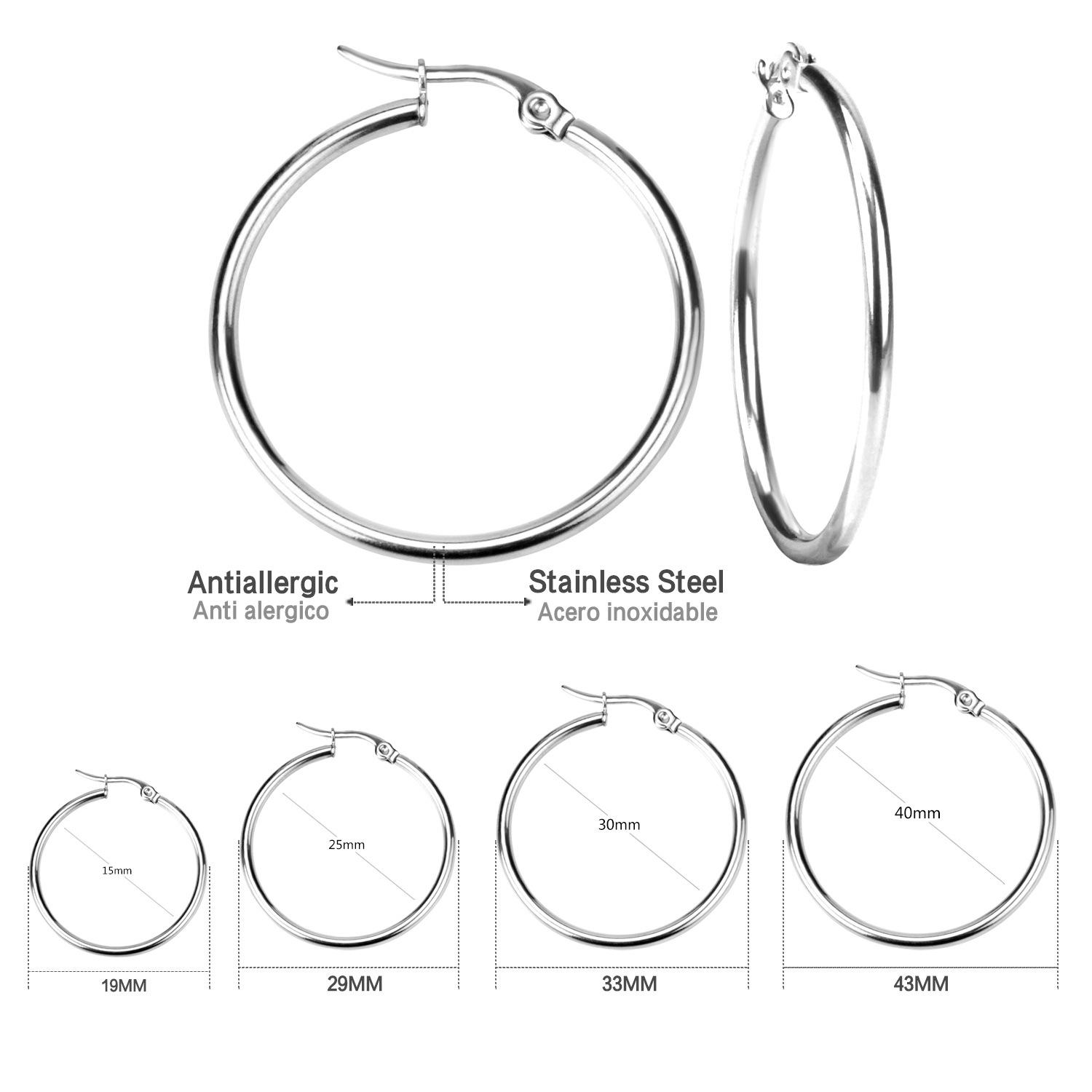 Gold Color Stainless Steel Hoop Earrings For Women Men Big/Small Circle Round Ear Jewelry Bijoux Acier Inoxidable E18110 20mm
Gold Color Stainless Steel Hoop Earrings For Women Men Big/Small Circle Round Ear Jewelry Bijoux Acier Inoxidable E18110 20mm