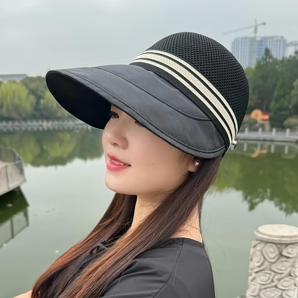 1 шт. Женская дышащая, легкая панама с широкими полями, соломенной и черной отделкой | Стильная для активного отдыха, пляжа и летней моды чёрный