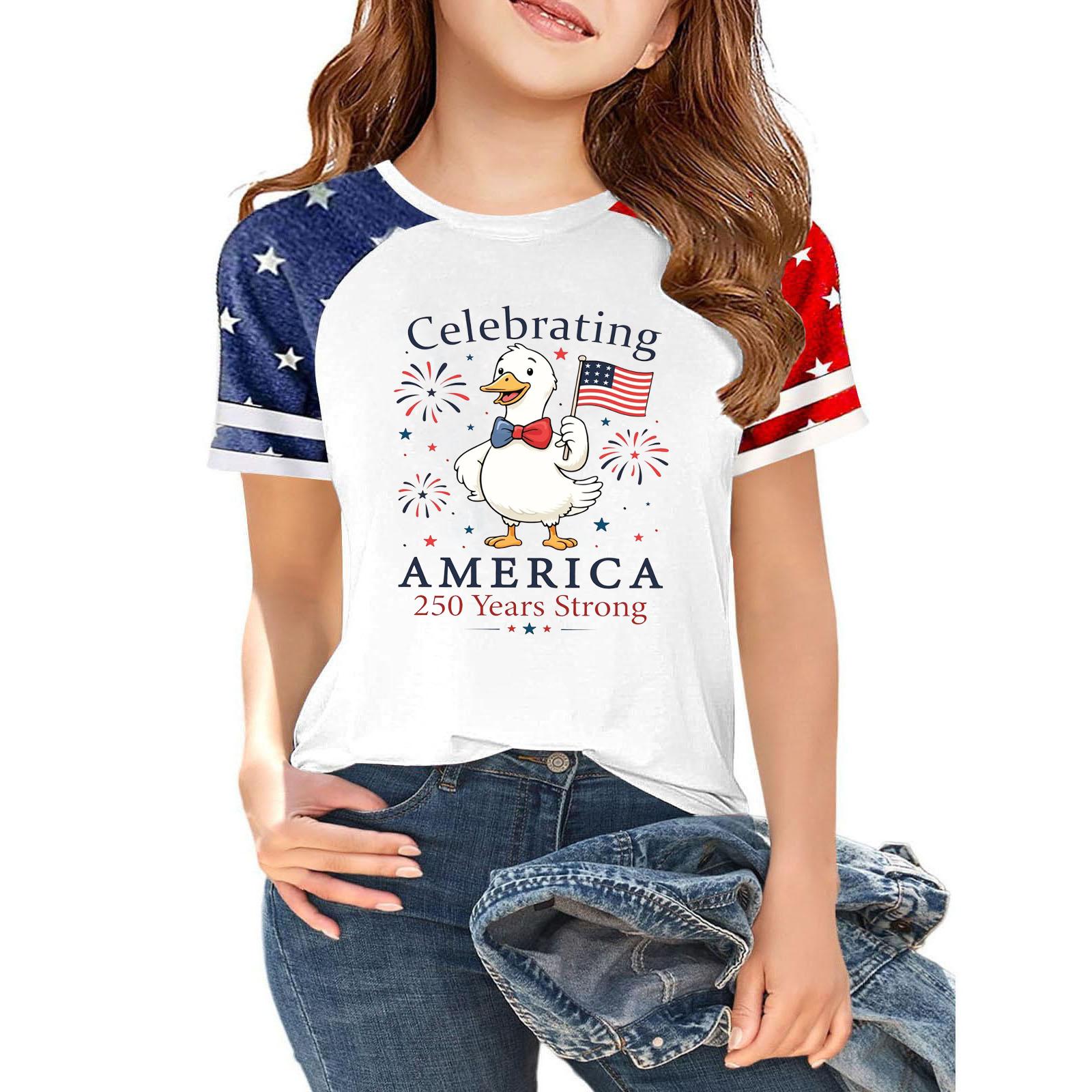 Kids Independence Day T-Shirt USA Print Short Sleeve Casual Crew Neck Top Patriotic Graphic Tee for Boys Girls Summer Wear 160 білий
Kids Independence Day T-Shirt USA Print Short Sleeve Casual Crew Neck Top Patriotic Graphic Tee for Boys Girls Summer Wear 160 білий
