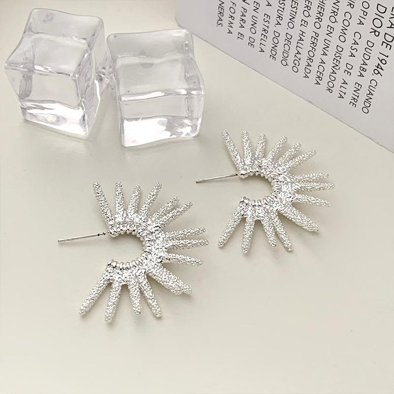 New Personality Exaggeration Sun Flower Stud Earrings for Women Temperament Fashion Korea Earring Unique Jewelry Party Accessory срібний
New Personality Exaggeration Sun Flower Stud Earrings for Women Temperament Fashion Korea Earring Unique Jewelry Party Accessory срібний