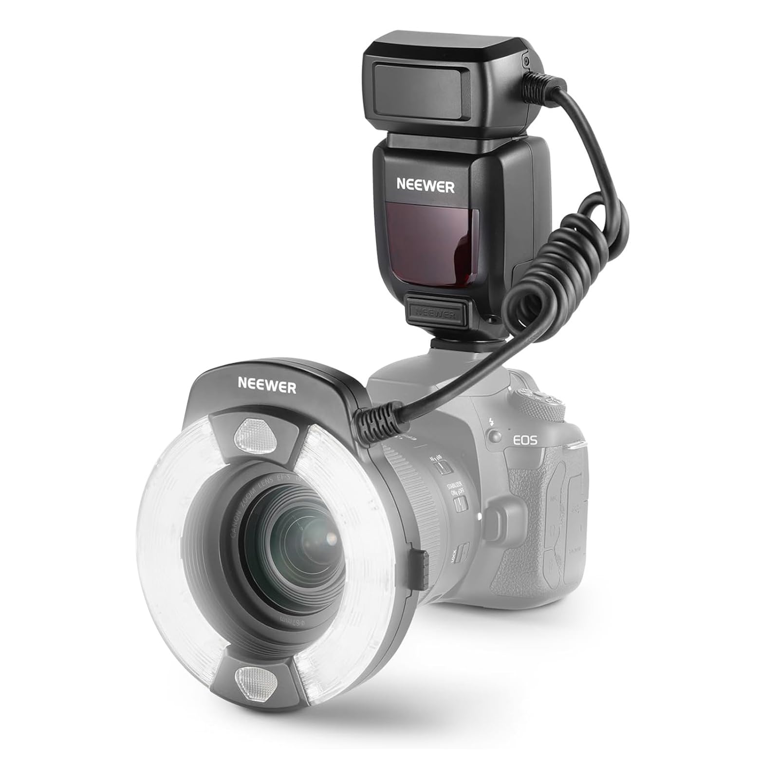 NEEWER Marco Ring 76Ws GN15 5600K TTL Speedlight with Curtain Color and Lens Adapter Ring for and Macro Photography with EOS Cameras RF1-C Flash,
NEEWER Marco Ring 76Ws GN15 5600K TTL Speedlight with Curtain Color and Lens Adapter Ring for and Macro Photography with EOS Cameras RF1-C Flash,