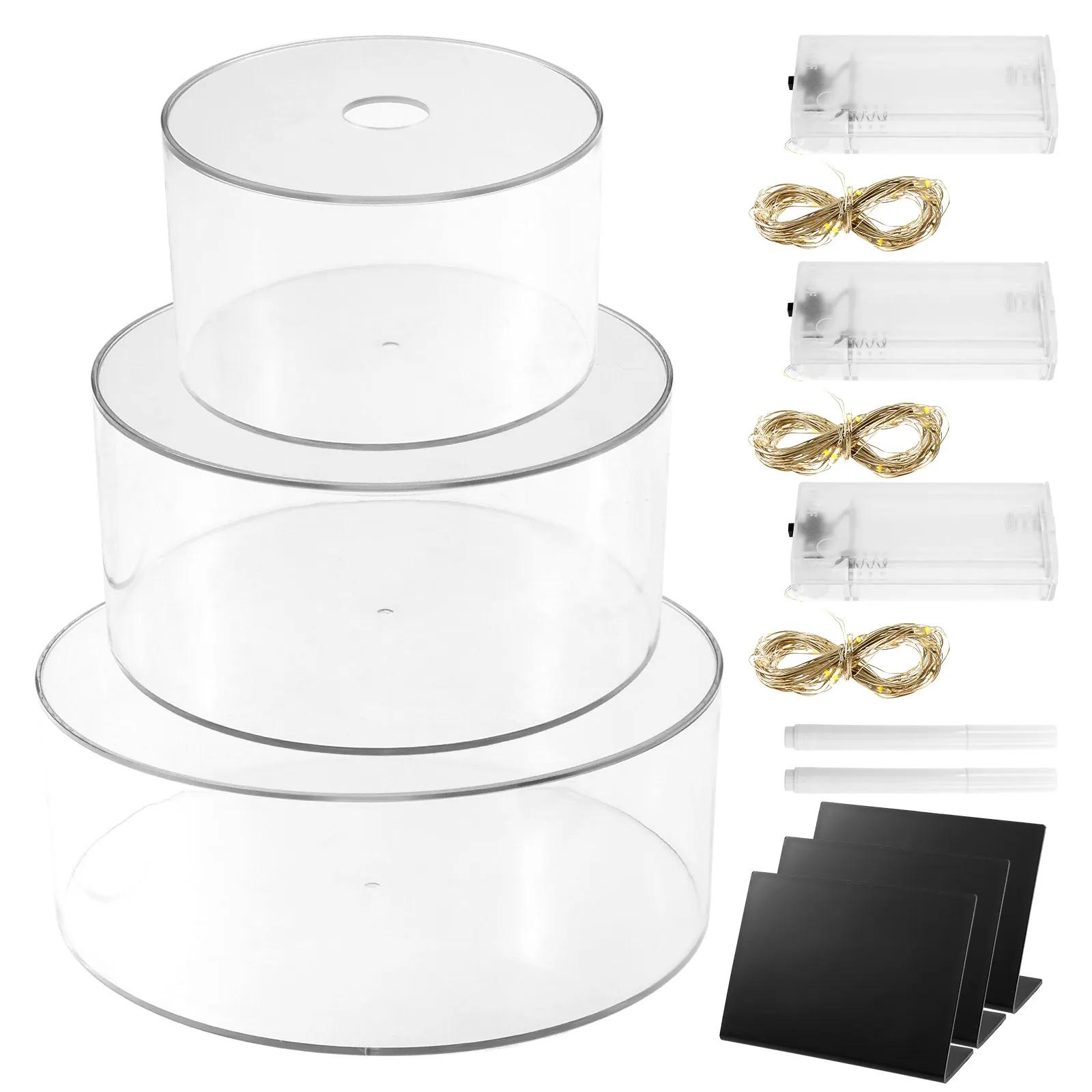 3Pcs Acrylic Cake Stand with Hollow Bottom Clear Stackable Round Cylinder Cake Display Riser for Wedding Birthday Party прозорий
3Pcs Acrylic Cake Stand with Hollow Bottom Clear Stackable Round Cylinder Cake Display Riser for Wedding Birthday Party прозорий