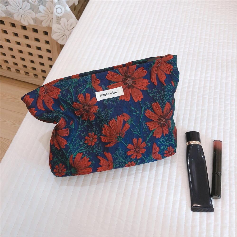 146 Retro Style Cosmetic Bag Large Makeup Bag Travel Toiletries Storage Pouch Zipper Closure Organizer for Women and Girls Red Flower/Navy Blue
146 Retro Style Cosmetic Bag Large Makeup Bag Travel Toiletries Storage Pouch Zipper Closure Organizer for Women and Girls Red Flower/Navy Blue