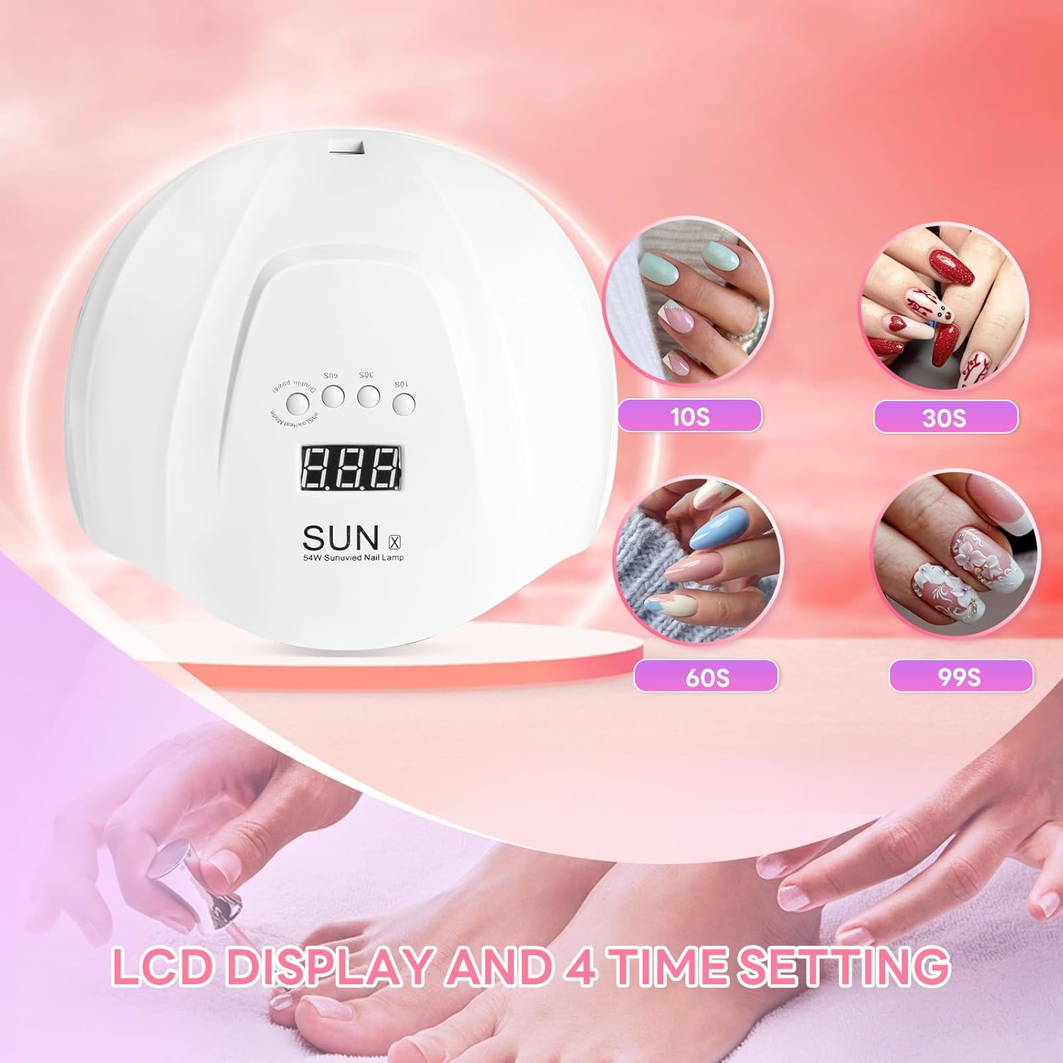YIKOOLIN 54W UV LED Nail Lamp With 36 Lamp Quick Dry Nail Polish Dryer with 4 Timer Options for DIY Nail Art And Gel Nails EU
YIKOOLIN 54W UV LED Nail Lamp With 36 Lamp Quick Dry Nail Polish Dryer with 4 Timer Options for DIY Nail Art And Gel Nails EU
