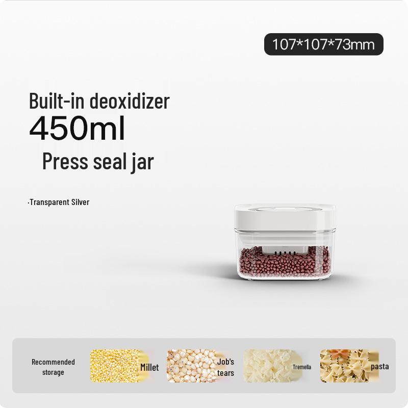 Snap-Press Sealed Food-Grade Storage Jar for Grains, Cereals, Coffee, and More
Snap-Press Sealed Food-Grade Storage Jar for Grains, Cereals, Coffee, and More