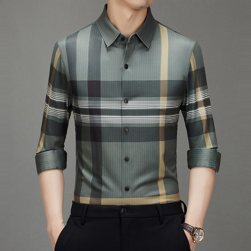 Men s long-sleeved shirt Middle-aged men s business striped shirt men s spring and autumn fashion men s full set of men s clothing XXXXL зелений
Men s long-sleeved shirt Middle-aged men s business striped shirt men s spring and autumn fashion men s full set of men s clothing XXXXL зелений
