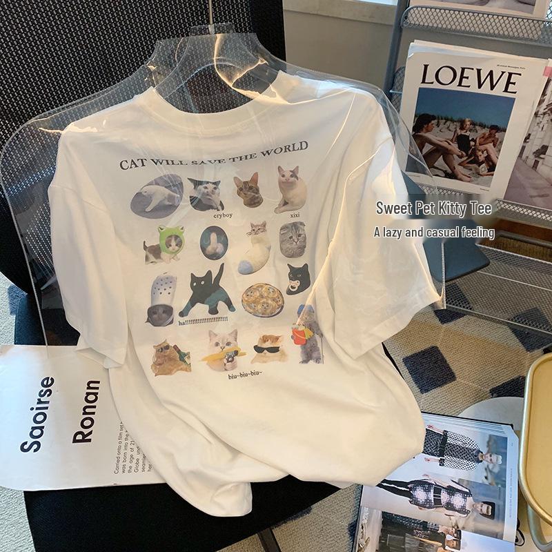 Women s White Cartoon Print Loose Mid-Length Cotton T-Shirt - Round Neck, Short Sleeve, Summer Casual Top M білий
Women s White Cartoon Print Loose Mid-Length Cotton T-Shirt - Round Neck, Short Sleeve, Summer Casual Top M білий