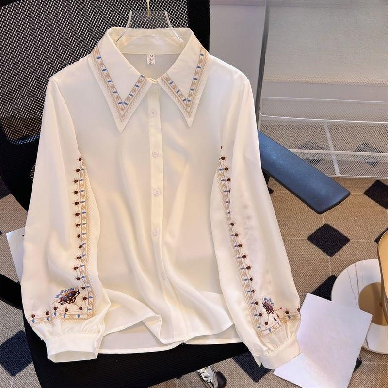 Women s Embroidered Design Shirt Loose Turndown Collar Single Breasted Ladies Lantern Sleeve Blouse Spring New Trend Casual Versatile Famale Top XL білий
Women s Embroidered Design Shirt Loose Turndown Collar Single Breasted Ladies Lantern Sleeve Blouse Spring New Trend Casual Versatile Famale Top XL білий