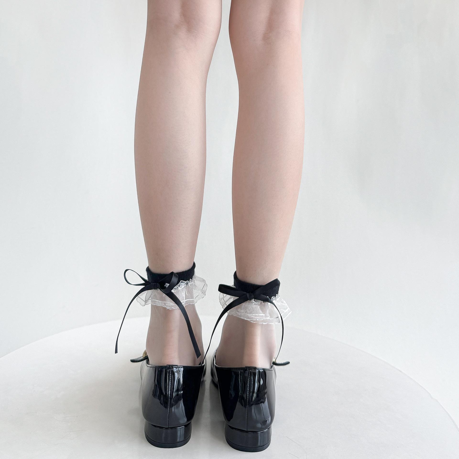 Korean Fashion Schoolgirl Short Calf Sock Lace Ruffle Bow Ribbon Thin Lace Lolita Sock Summer Lightweight Visible Sheer Sock чёрный
Korean Fashion Schoolgirl Short Calf Sock Lace Ruffle Bow Ribbon Thin Lace Lolita Sock Summer Lightweight Visible Sheer Sock чёрный