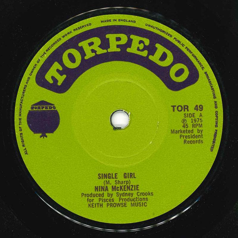 7inch Record NINA MCKENZIE - Single Girl TOR49 Torpedo 1975 UK Reggae, Ska & Dub Used
7inch Record NINA MCKENZIE - Single Girl TOR49 Torpedo 1975 UK Reggae, Ska & Dub Used