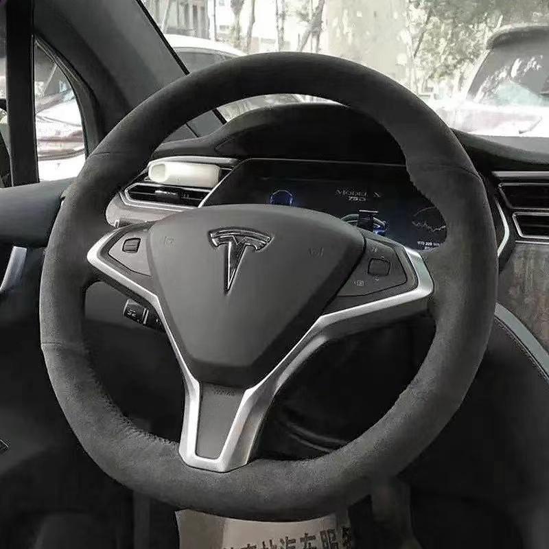 Для Tesla Model 3 2015- Модель Y 2018- Ручна робота Чорно-біла Шкіра Нековзка Автомобільний Чохол на Кермо 4
Для Tesla Model 3 2015- Модель Y 2018- Ручна робота Чорно-біла Шкіра Нековзка Автомобільний Чохол на Кермо 4