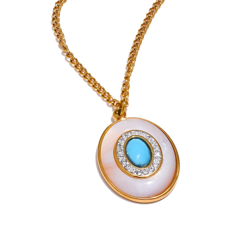 Yhpup Fashion Natural Shell Stone Cubic Zircon Chic Pendant Necklace Vintage Stainless Steel Waterproof Luxury Jewelry Gift
Yhpup Fashion Natural Shell Stone Cubic Zircon Chic Pendant Necklace Vintage Stainless Steel Waterproof Luxury Jewelry Gift