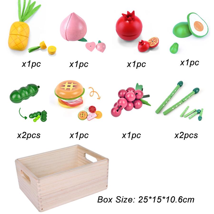 Wooden Pretend Play Vegetable Fruit Cutting Set Simulation Kitchen Toys Learning Education for Children Gift
Wooden Pretend Play Vegetable Fruit Cutting Set Simulation Kitchen Toys Learning Education for Children Gift