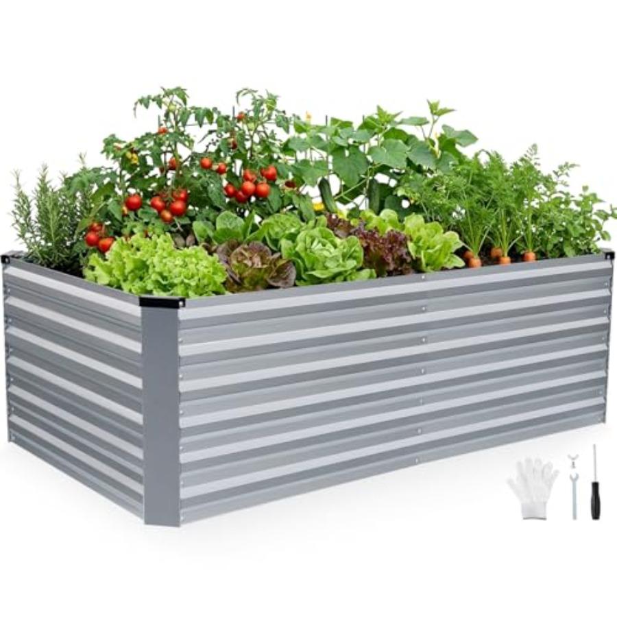 6x3x2ft Galvanized Raised Garden Bed Kit Metal Planter Box Outdoor for Vegetables Fruits Herbs Flowers Silver United States
6x3x2ft Galvanized Raised Garden Bed Kit Metal Planter Box Outdoor for Vegetables Fruits Herbs Flowers Silver United States