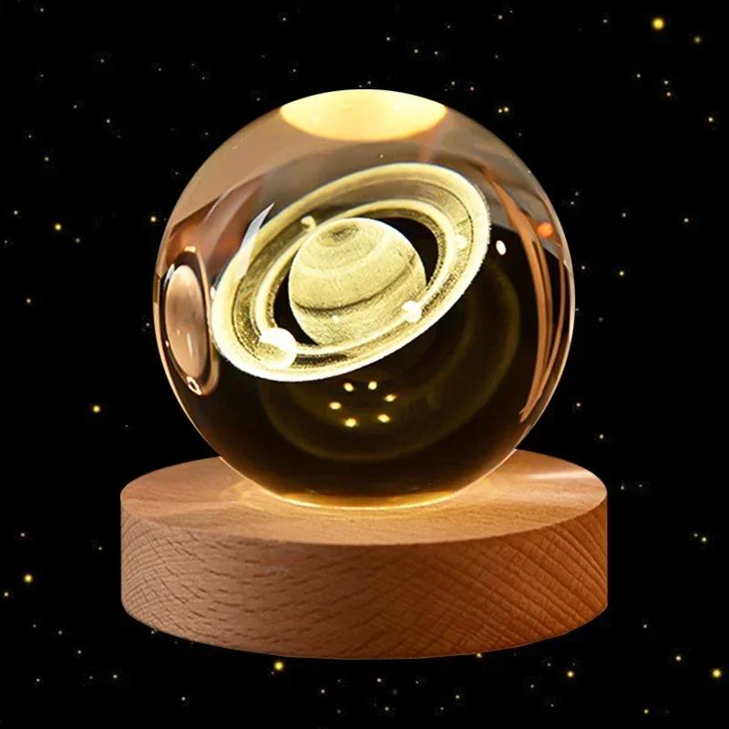 6cm 3D Crystal Ball Glass Planet Earth with Wooden Base Laser Engraved Solar System Galaxy Night Light Desktop Decor Gift
6cm 3D Crystal Ball Glass Planet Earth with Wooden Base Laser Engraved Solar System Galaxy Night Light Desktop Decor Gift