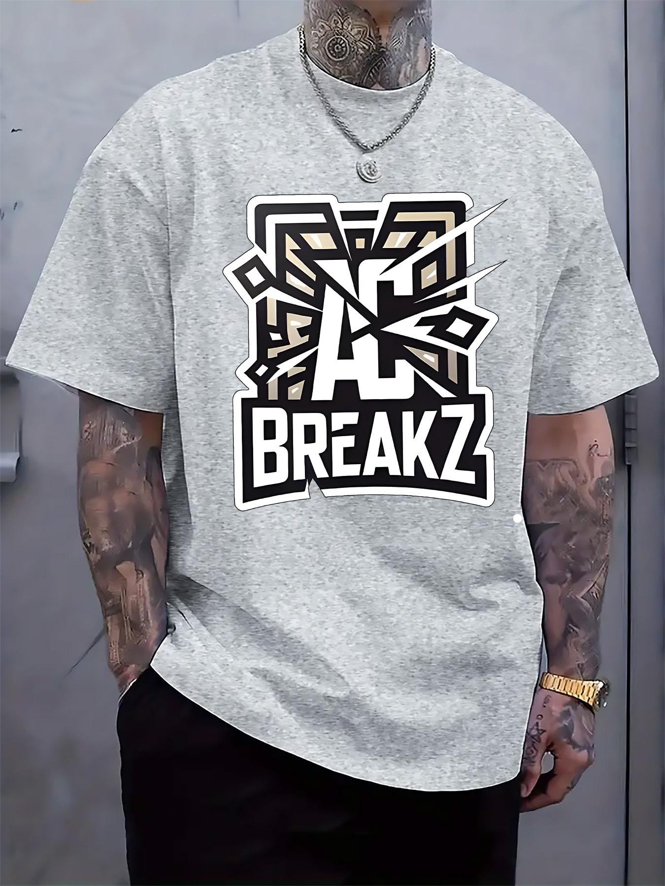 Trendy Graphic Print Crew Neck Short Sleeve T-shirt - Black Casual Summer Tee with BREAKZ Design L
Trendy Graphic Print Crew Neck Short Sleeve T-shirt - Black Casual Summer Tee with BREAKZ Design L