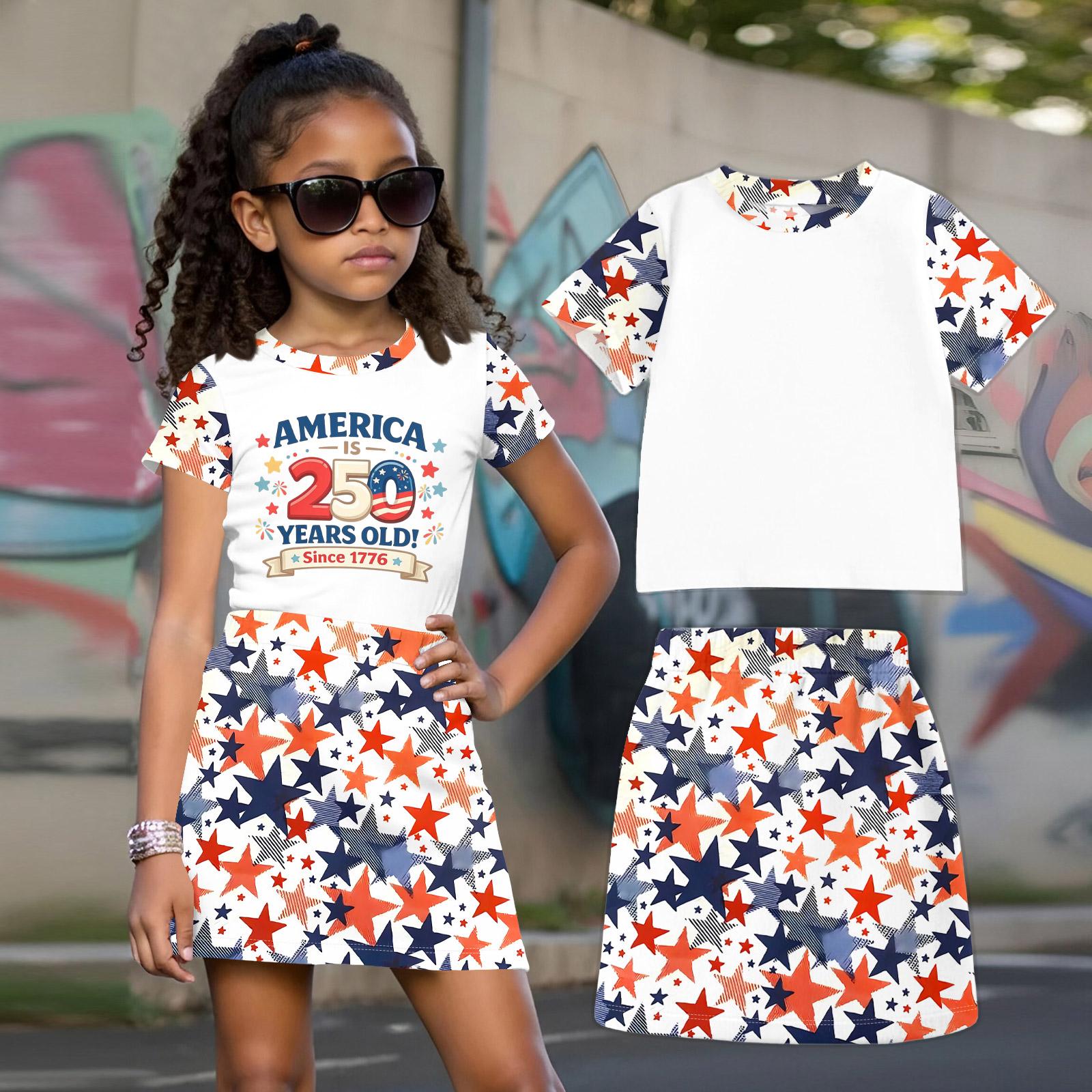 Girls Casual Two Piece Set Short Sleeve Crew Neck Top with Star Pattern Skirt Lightweight Summer Outfit for Kids 160 винний
Girls Casual Two Piece Set Short Sleeve Crew Neck Top with Star Pattern Skirt Lightweight Summer Outfit for Kids 160 винний