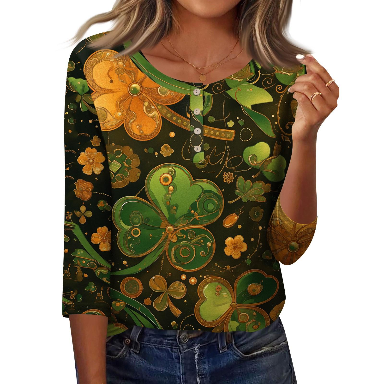 3/4 Sleeves Shirts For Women Button Down Shirt Top For Women Half Button Down Print Graphic Blouse S
3/4 Sleeves Shirts For Women Button Down Shirt Top For Women Half Button Down Print Graphic Blouse S