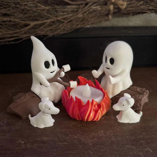 Ghost Campfire Gathering Scene Resin 2 Ghosts with Cat/Dog Making Smores Figurine Flickering LED Bonfire Halloween Night Light A
Ghost Campfire Gathering Scene Resin 2 Ghosts with Cat/Dog Making Smores Figurine Flickering LED Bonfire Halloween Night Light A