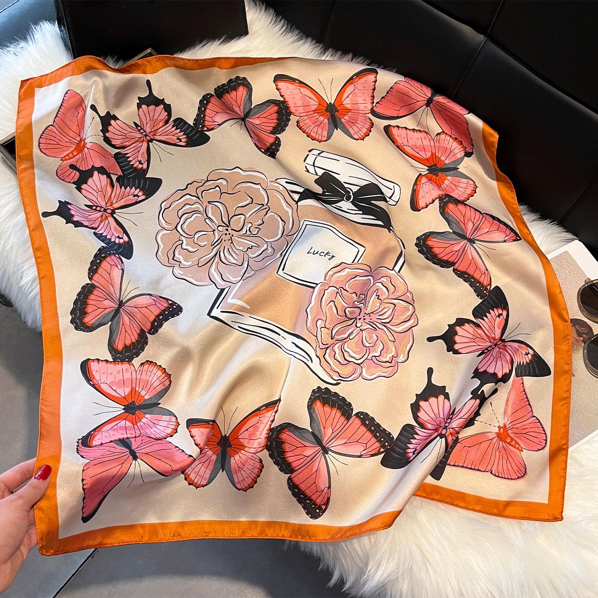 Luxury Fashion Butterfly Flower Print Silk Scarf Women Soft Hairband Neckerchief Tie Female Headband Foulard 70*70Cm
Luxury Fashion Butterfly Flower Print Silk Scarf Women Soft Hairband Neckerchief Tie Female Headband Foulard 70*70Cm