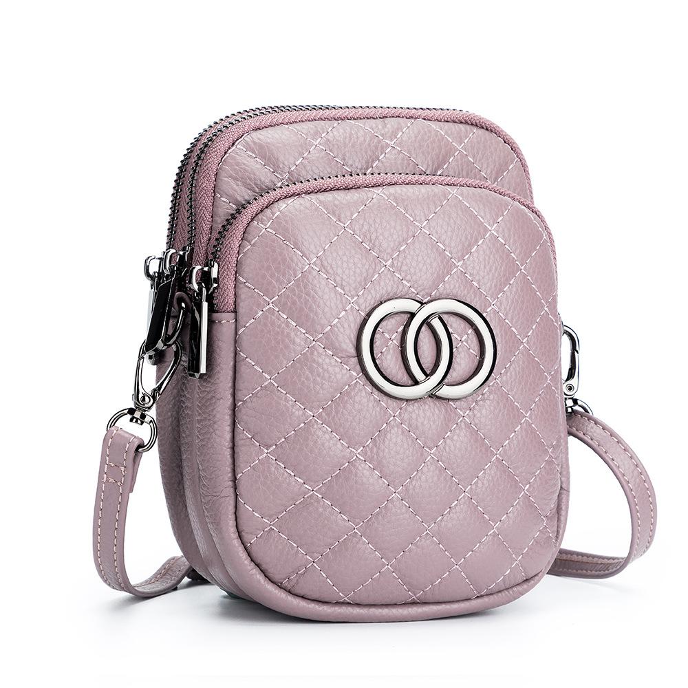 Новая трехслойная сумка для мобильного телефона, модная большая вместительная наплечная сумка для бега, простая женская ромбовидная сумка-мессенджер, оптом светло-фиолетовый