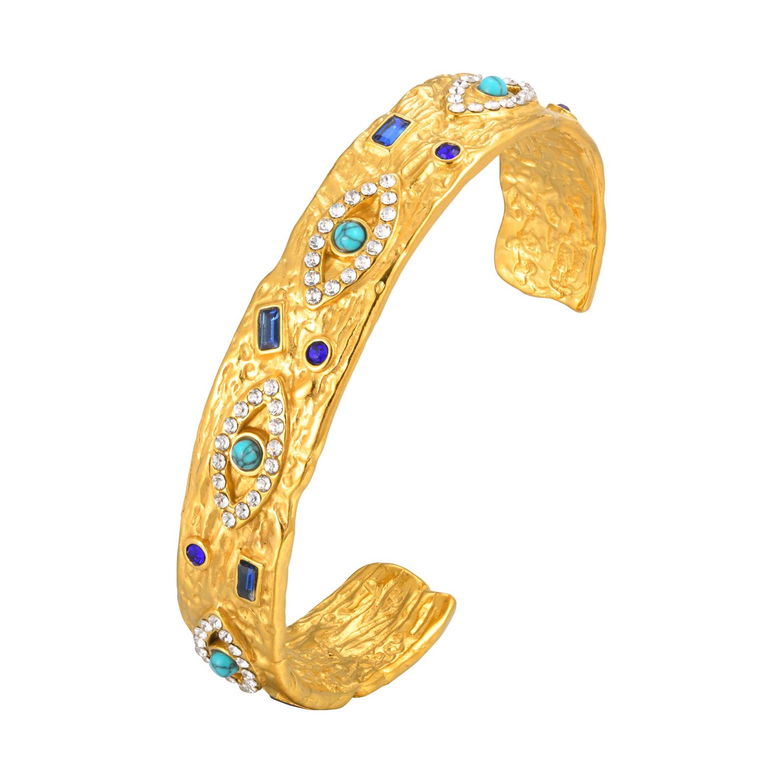 Luxury Zircon Turquoise Eye Cuff Bracelet for Women, Waterproof Stainless Steel Open Bracelets,Fashion Mother s Day Gift Jewelry
Luxury Zircon Turquoise Eye Cuff Bracelet for Women, Waterproof Stainless Steel Open Bracelets,Fashion Mother s Day Gift Jewelry