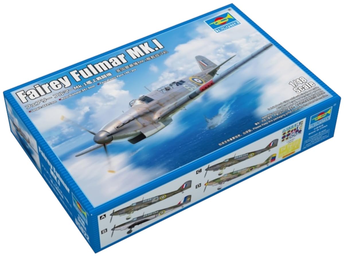 Trumpeter Fairey Fulmar Fighter Plastic Model Kit 05822 1/48 Mk.1 Carrier-Based
Trumpeter Fairey Fulmar Fighter Plastic Model Kit 05822 1/48 Mk.1 Carrier-Based