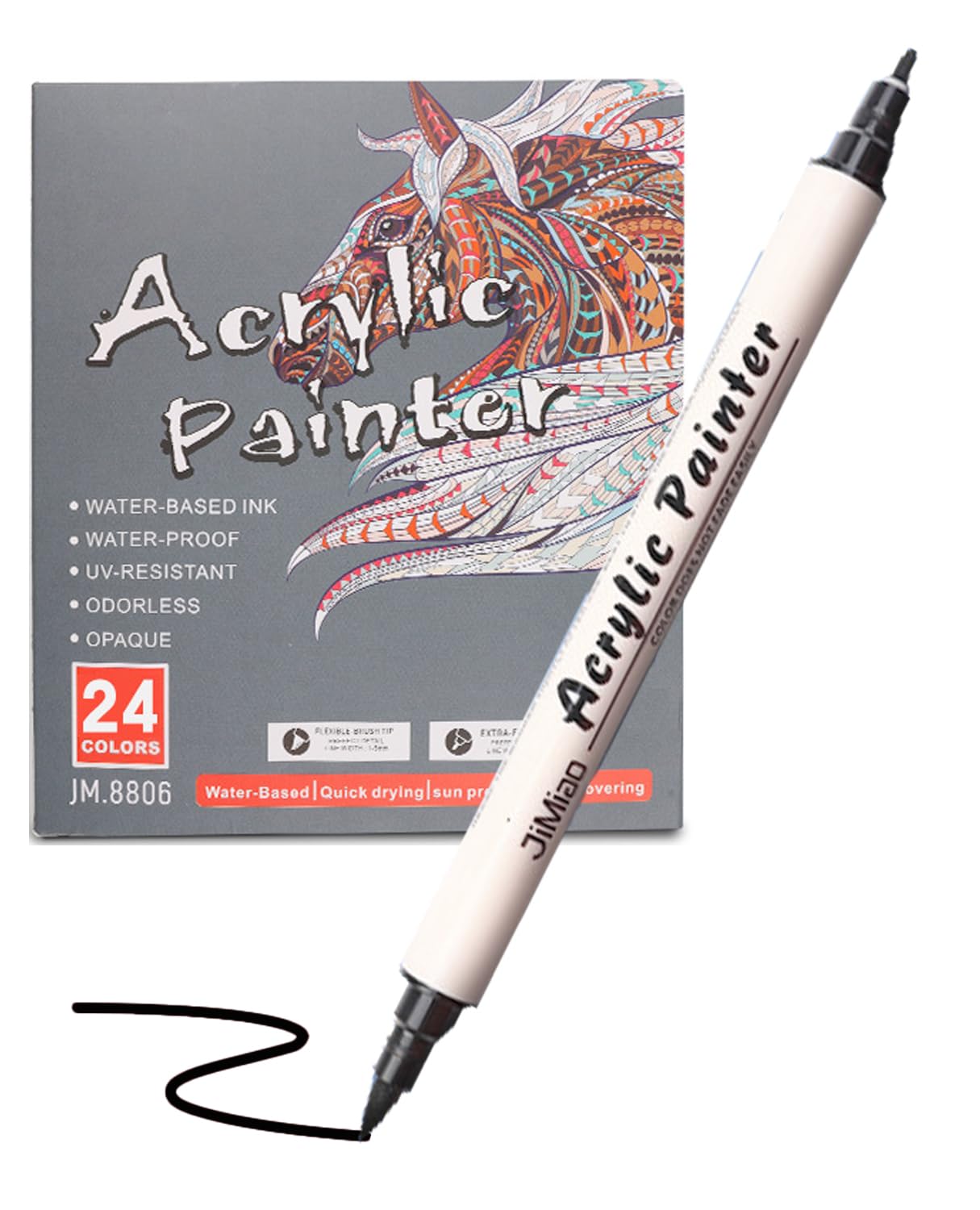 TOMSING Acrylic Soft Hard for Painting on and Handmade 24-Color Double-Tip Markers, Water-Based, & Tip, Water-Resistant, Plastic, Fabric, Bags,
TOMSING Acrylic Soft Hard for Painting on and Handmade 24-Color Double-Tip Markers, Water-Based, & Tip, Water-Resistant, Plastic, Fabric, Bags,