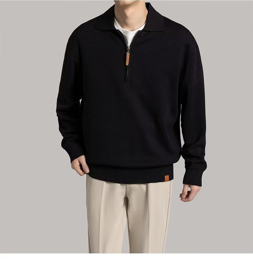 Мужской легкий свитер-поло с длинными рукавами и полумолнией, коллекция весна/осень 2024 г. 2XL чёрный
Мужской легкий свитер-поло с длинными рукавами и полумолнией, коллекция весна/осень 2024 г. 2XL чёрный