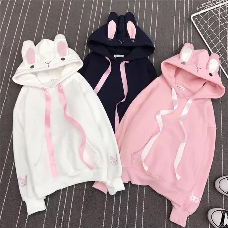 Женская толстовка с милым кроликом, толстовка с длинными рукавами, Kawaii, женские толстовки с капюшоном с кроликом, свободные размеры, милая хлопковая уличная одежда
Женская толстовка с милым кроликом, толстовка с длинными рукавами, Kawaii, женские толстовки с капюшоном с кроликом, свободные размеры, милая хлопковая уличная одежда