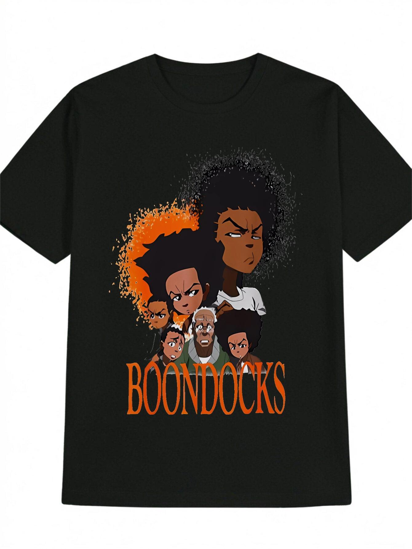 Casual Graphic T-shirt with The Boondocks Cartoon Character Print - Black Round Neck Summer Tee XXL
Casual Graphic T-shirt with The Boondocks Cartoon Character Print - Black Round Neck Summer Tee XXL
