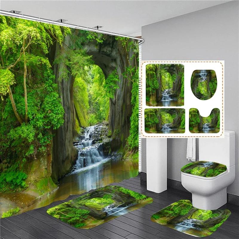 Waterproof Sunny Forest Scenery Shower Curtain Set Waterproof Bathroom Toilet Seat Cover Bath Non-Slip Mat Rug Carpet Bath Decor W60H190(CM)-1 Pcs
Waterproof Sunny Forest Scenery Shower Curtain Set Waterproof Bathroom Toilet Seat Cover Bath Non-Slip Mat Rug Carpet Bath Decor W60H190(CM)-1 Pcs