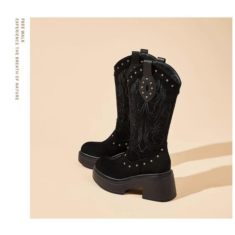 Ретро женские ботинки с острым носком, на толстом каблуке, сапоги-чулки, осенние новые вышитые полусапоги, ковбойские сапоги в западном стиле 40 чёрный
Ретро женские ботинки с острым носком, на толстом каблуке, сапоги-чулки, осенние новые вышитые полусапоги, ковбойские сапоги в западном стиле 40 чёрный