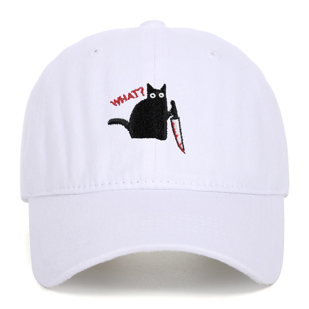 Embroidered Black Cat Baseball Cap With Water Wash Finish For Outdoor Casual Wear White
Embroidered Black Cat Baseball Cap With Water Wash Finish For Outdoor Casual Wear White