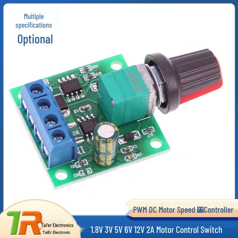 PWM DC Motor Speed Controller, 1.8V-12V, 2A, 1803BK Model
PWM DC Motor Speed Controller, 1.8V-12V, 2A, 1803BK Model