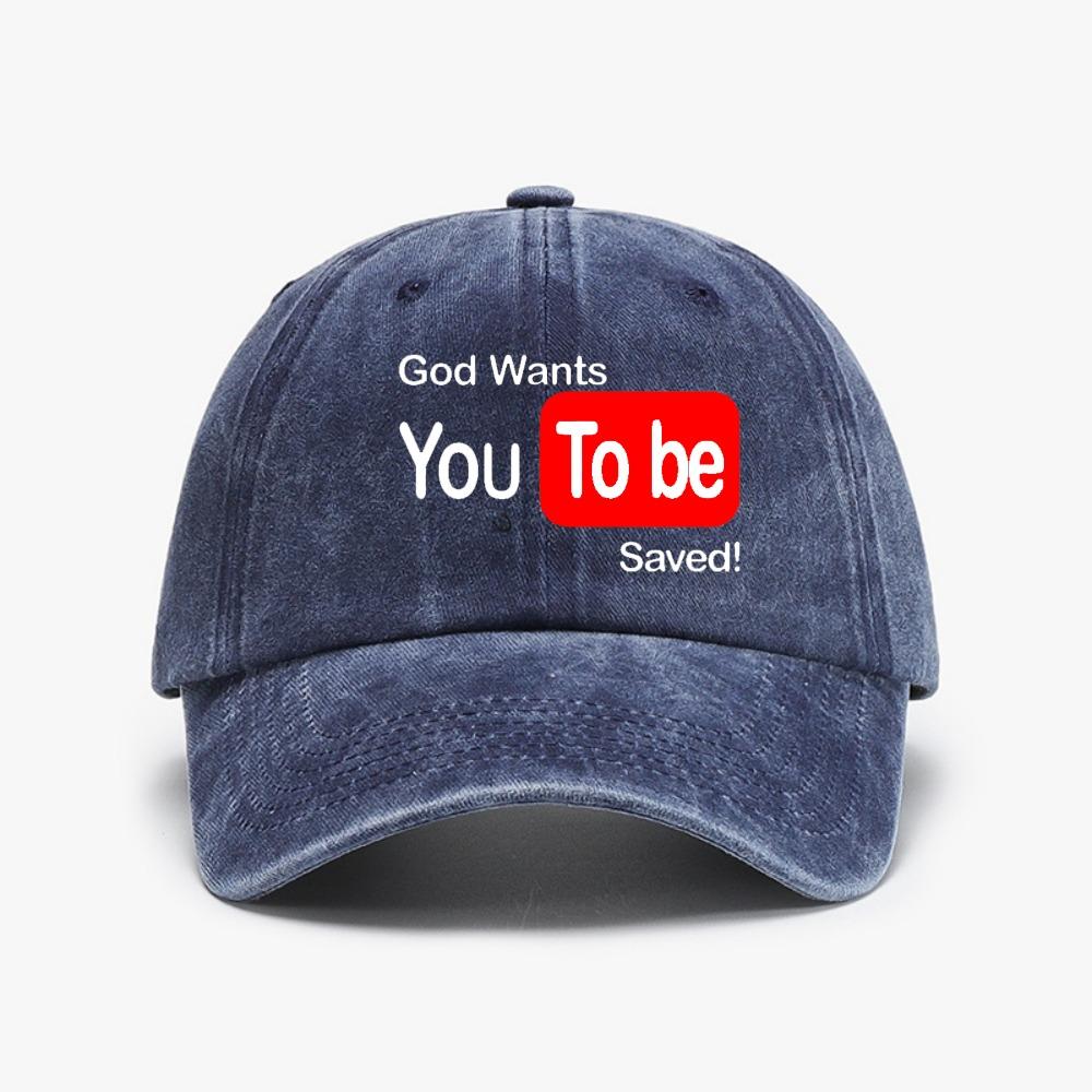 God Wants You To Be Saved hat unisex Adjustable Jesus Christian Retro Washed denim baseball cap Adjustable
God Wants You To Be Saved hat unisex Adjustable Jesus Christian Retro Washed denim baseball cap Adjustable