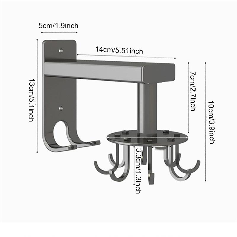 1pc Kitchen rotary hook wall mounted pot shovel storage rack, spoon shovel rack, kitchen utensil storage rack 14x13x5&1 Tier сірий
1pc Kitchen rotary hook wall mounted pot shovel storage rack, spoon shovel rack, kitchen utensil storage rack 14x13x5&1 Tier сірий