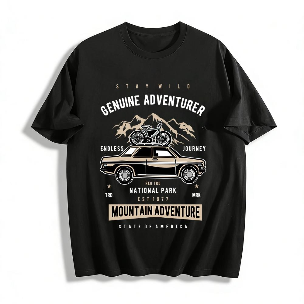 Vintage Mountain Adventure Car Bike Print Tee For Outdoor Enthusiasts Pure cotton T-shirt XXS
Vintage Mountain Adventure Car Bike Print Tee For Outdoor Enthusiasts Pure cotton T-shirt XXS