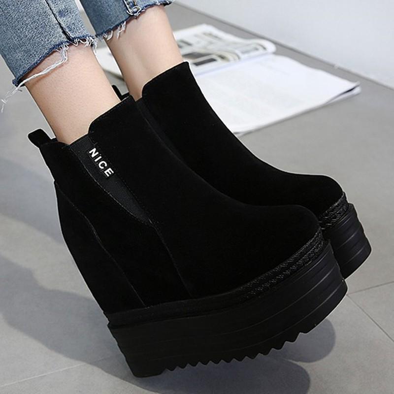 222-17 Women s Platform Ankle Boots - 13CM High Heels with Thick Sole for Added Height Black Suede Unlined Heel 13cm
222-17 Women s Platform Ankle Boots - 13CM High Heels with Thick Sole for Added Height Black Suede Unlined Heel 13cm