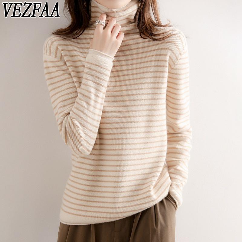 VEZFAA Women s Fashion Casual Fall Winter Stripe Print Long Sleeve High Neck Sweaters S белый
VEZFAA Women s Fashion Casual Fall Winter Stripe Print Long Sleeve High Neck Sweaters S белый