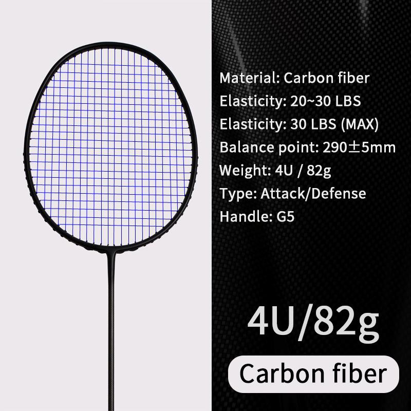21-30 LBS badminton racket carbon fiber man woman adult high elasticity durable major Attack racket defense Competition level 21LBS
21-30 LBS badminton racket carbon fiber man woman adult high elasticity durable major Attack racket defense Competition level 21LBS