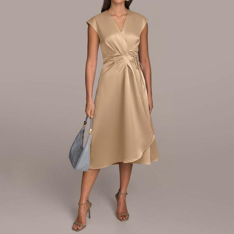 VEZFAA Жіноча мода, літо, весна, суцільні повсякденні сукні без рукавів із V-подібним вирізом і високою талією XL шампанського
VEZFAA Жіноча мода, літо, весна, суцільні повсякденні сукні без рукавів із V-подібним вирізом і високою талією XL шампанського